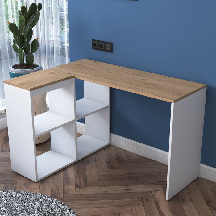 Hanah Home HA113 - 2035 Mesa de estudio roble y blanco Hanah Home HA113 - 2035 Mesa de estudio roble y blanco